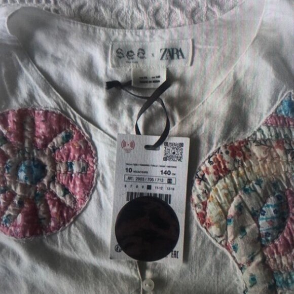 White Dress with Colorful Embroidery - Picture 3 of 3